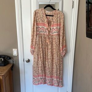 NWOT- Floral Bohemian Dress with Tassels